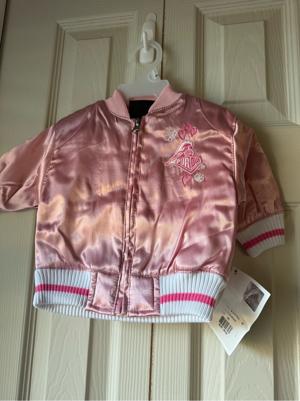 Genuine Merchandise Pink Satin Kids Bomber Jacket
